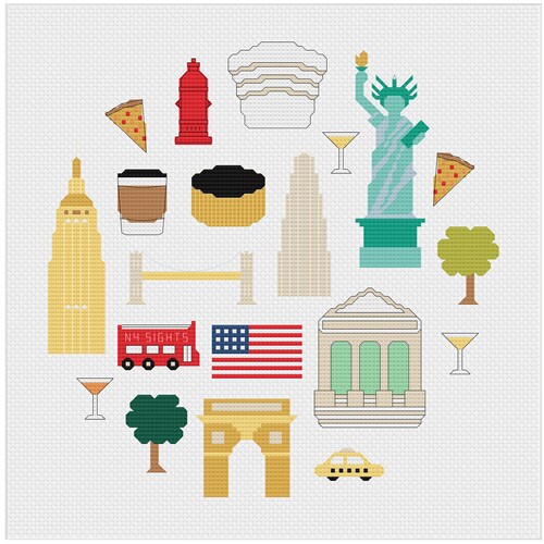 New York Cross Stitch Pattern America Cross Stitch Etsy