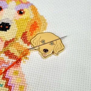 Dog Needle Minder Enamel Needle Minder Magnetic Needle Minder Dog Magnet Cross Stitch Gift Sewing Accessory Dog Lover Gift image 2