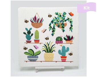 Cactus Cross Stitch Kit | Succulent Cross Stitch | Floral Cross Stitch | Modern Cross Stitch | Beginners Cross Stitch | Embroidery Kit