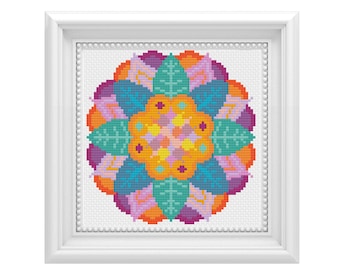 Mandala Flower Diamond Painting Kit | Round Drill Diamond Art | 5D Diamonds | Nature and Floral Themed Craft Kit for Beginners
