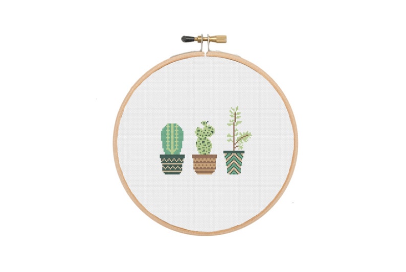 Cactus Cross Stitch Pattern Plant Cross Stitch Floral Cross Stitch Cross Stitch PDF Beginners Cross Stitch Succulent Cross Stitch
