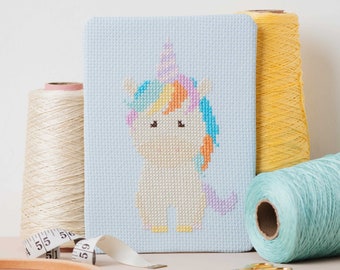 Unicorn Counted Cross Stitch Kit for Children | Kids Craft Kit | Beginners Sewing Project | Animal Embroidery for Newbies | DIY Needlecraft