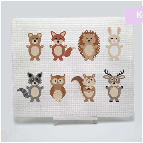 Woodland Animals Cross Stitch Kit Baby Cross Stitch - Etsy Woodland Animals Cross Stitch Kit Baby Cross Stitch - Etsy