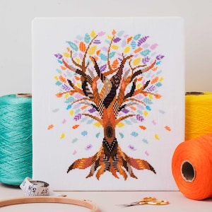 Mandala Tree Cross Stitch Pattern | Geometric Sewing Project | Embroidery | Beginners & Intermediate | DIY Floral Nature Needlecraft