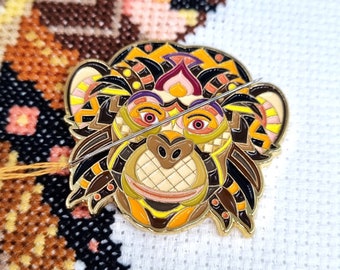 Mandala Monkey Needle Minder | Enamel Needle Minder | Magnetic Needle Minder | Cross Stitch Gift | Sewing Accessory | Fridge Magnet Gift