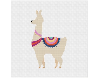 Llama Cross Stitch Pattern | Alpaca Cross Stitch | Animal Cross Stitch | Nursery Cross Stitch | Beginners Cross Stitch | Needlework Pattern
