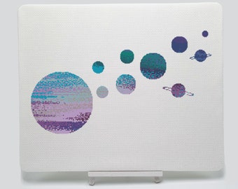 Planet Cross Stitch Pattern | Space Cross Stitch | Celestial Cross Stitch | Beginners Cross Stitch | Nursery Cross Stitch | Cross Stitch PDF