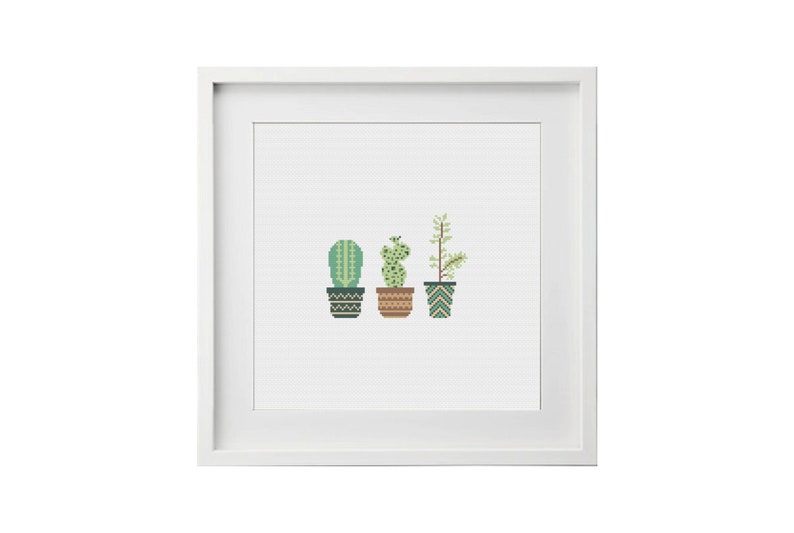 Cactus Cross Stitch Pattern Plant Cross Stitch Floral Cross Stitch Cross Stitch PDF Beginners Cross Stitch Succulent Cross Stitch