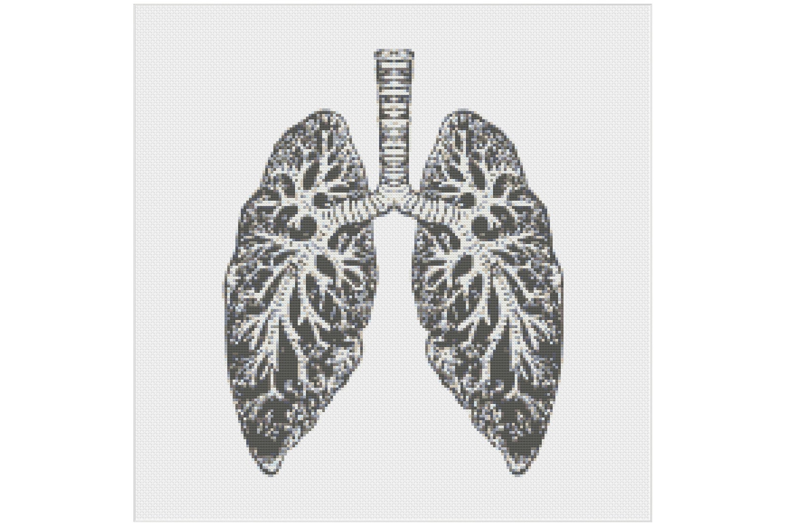 Brain Cross Stitch Pattern Lung Cross Stitch Heart Cross Etsy