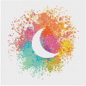 Moon Cross Stitch Pattern | Space Cross Stitch | Celestial Cross Stitch | Beginners Cross Stitch | Nursery Cross Stitch | Cross Stitch PDF