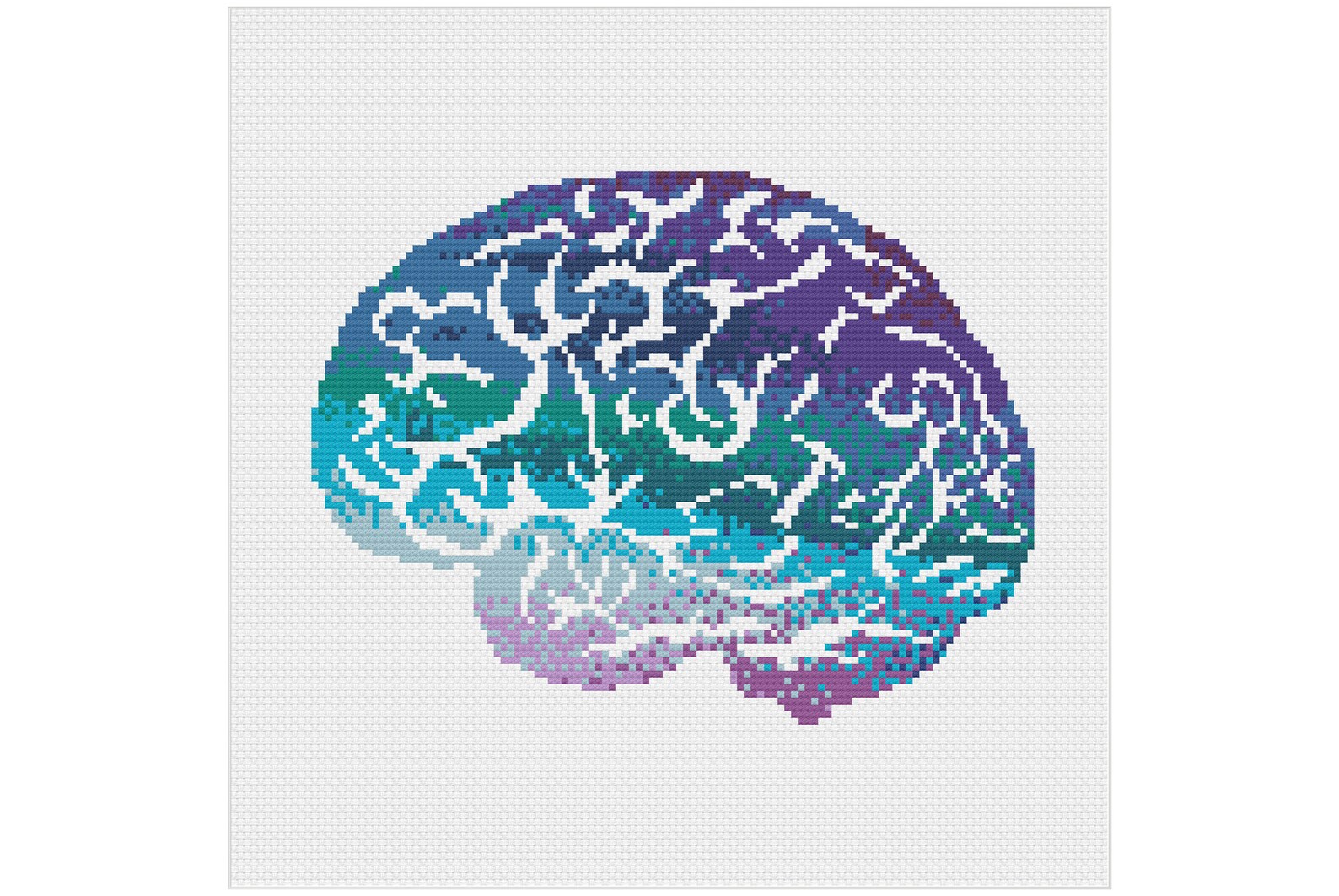 Brain Cross Stitch Pattern Lung Cross Stitch Heart Cross Etsy