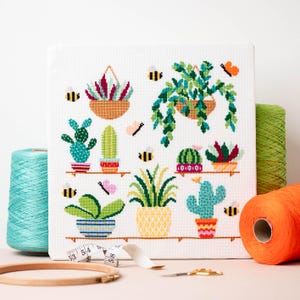 Schema punto croce cactus / Punto croce floreale / Punto croce succulento / Punto croce per principianti / Punto croce moderno / Punto croce PDF