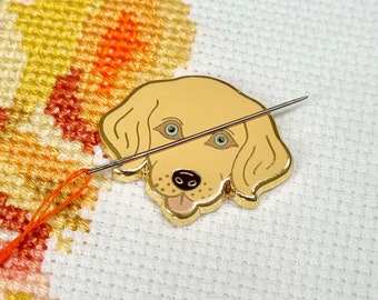 Dog Needle Minder | Enamel Needle Minder | Magnetic Needle Minder | Dog Magnet | Cross Stitch Gift | Sewing Accessory | Dog Lover Gift