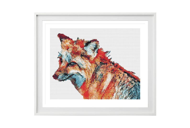 Animal Cross Stitch Modern Cross Stitch Watercolour Cross Stitch Cross Stitch Chart Fox Cross Stitch Pattern