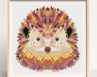 Mandala Hedgehog Diamond Painting Kit | Round Drill Diamond Art | 5D Diamonds | Woodland Animal Themed Craft Kit for Beginners