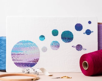 Planet Cross Stitch Pattern | Space Cross Stitch | Celestial Cross Stitch | Beginners Cross Stitch | Nursery Cross Stitch | Cross Stitch PDF