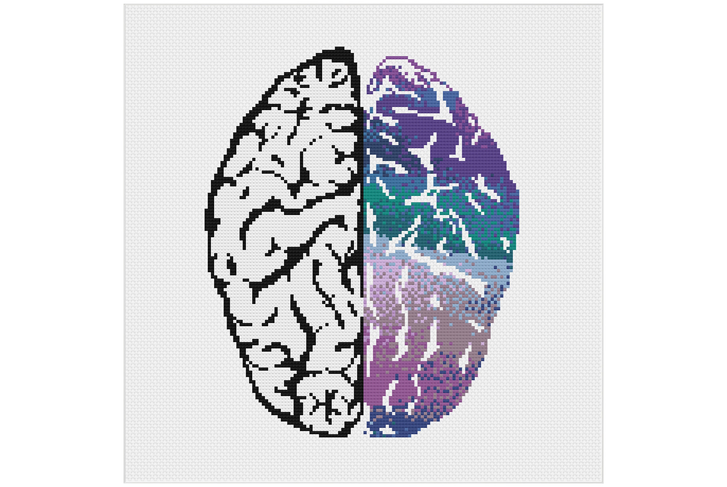 Brain Cross Stitch Kit Anatomy Cross Stitch Subversive Etsy