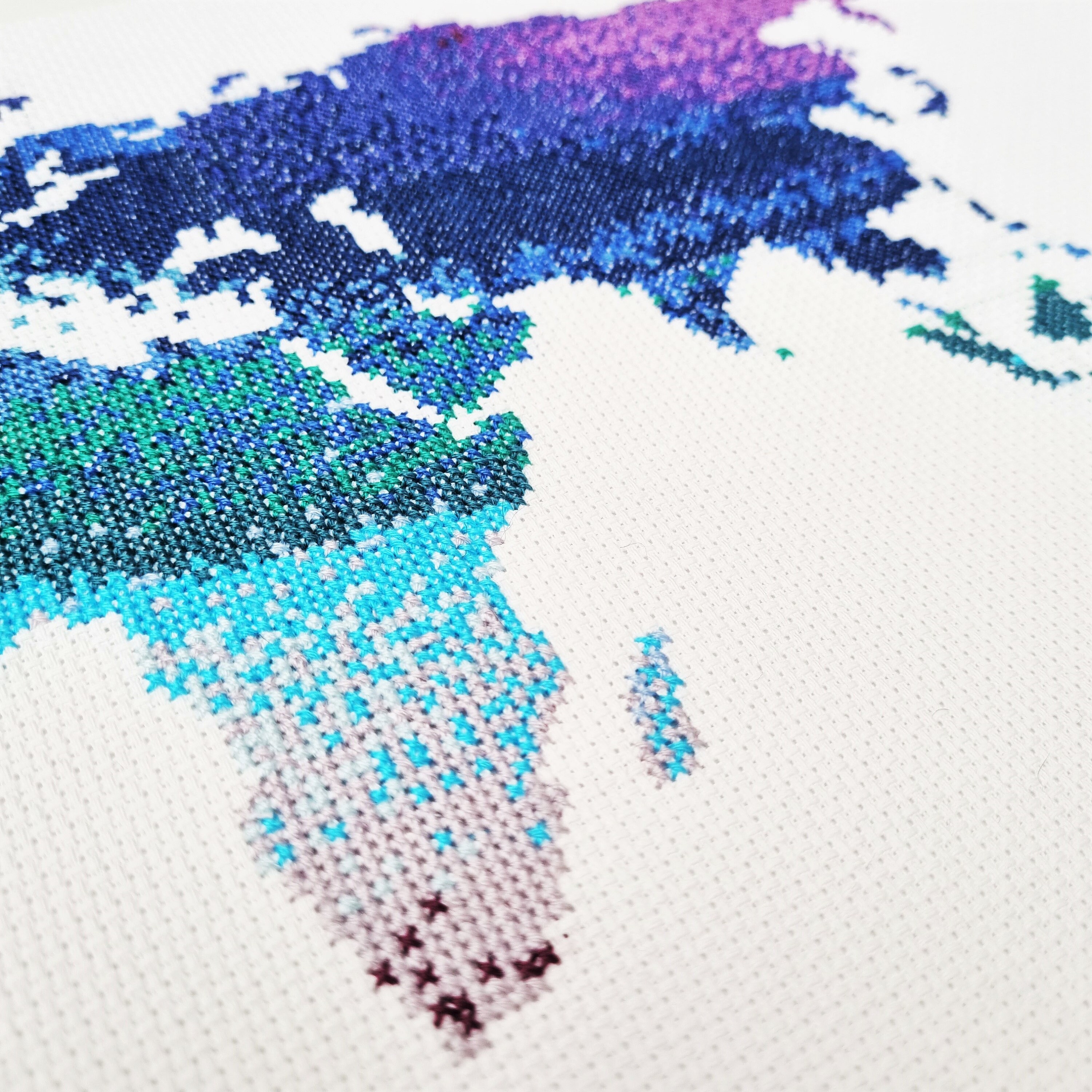 World Map Cross Stitch Kit | Landscape Cross Stitch | Modern Cross ...