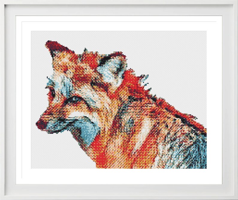 Animal Cross Stitch Modern Cross Stitch Watercolour Cross Stitch Cross Stitch Chart Fox Cross Stitch Pattern