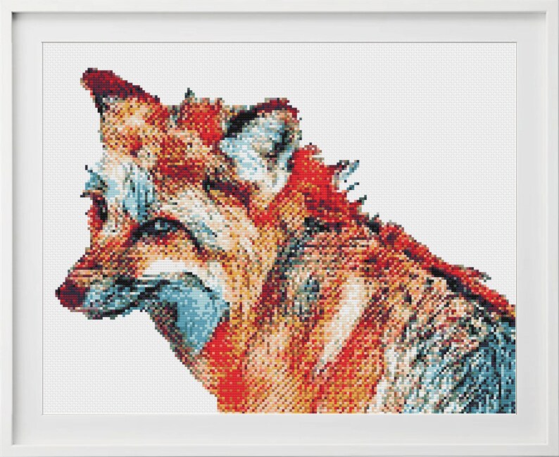 Animal Cross Stitch Modern Cross Stitch Watercolour Cross Stitch Cross Stitch Chart Fox Cross Stitch Pattern