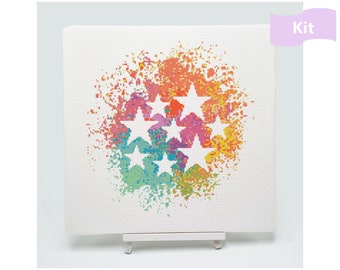 Star Cross Stitch Kit | Space Cross Stitch | Celestial Cross Stitch | Beginners Cross Stitch | Nursery Cross Stitch | Embroidery Kit