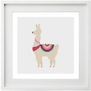 Llama Cross Stitch Pattern Alpaca Cross Stitch Animal Cross Stitch Nursery Cross Stitch Beginners Cross Stitch Needlework Pattern image 4