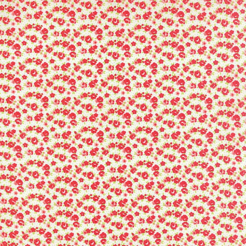 Moda Little Ruby by Bonnie and Camille 1 yd-Little Rosie Cream 55138 17