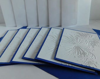 Embossed Patriotism Fireworks 6 Card Set, Embossed celebration cards, 4th of July Card Set, Independence Day Card set, Fireworks cards set