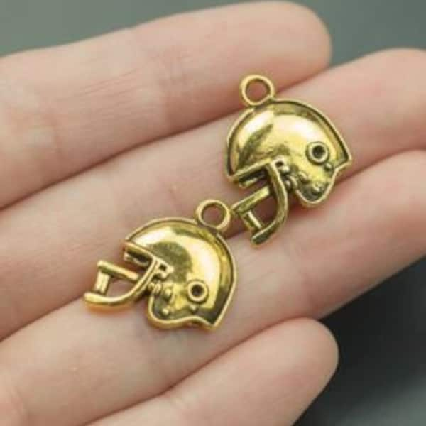 Gold Football Helmet Charm 19mm x 18mm Buy 1 on this listing.  Saints Jewelry DIY