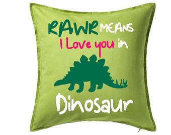 18x18 UpCrafts Design Rawr Means I Love You in Dinosaur Throw Pillow Multicolor 18x18 UpCrafts Design Rawr Means I Love You in Dinosaur Throw Pillow Multicolor