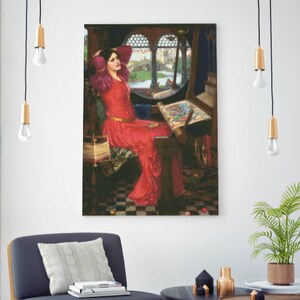 Lady Shalot Cross stitch pattern Large counted cross stitch chart Cross stitch supply Famous Paintings Modern embroidery PDF chart