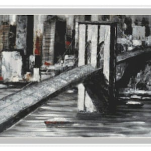 Brooklyn Bridge Cross stitch pattern Counted cross stitch Cross stitch supply. PDF cross stitch chart