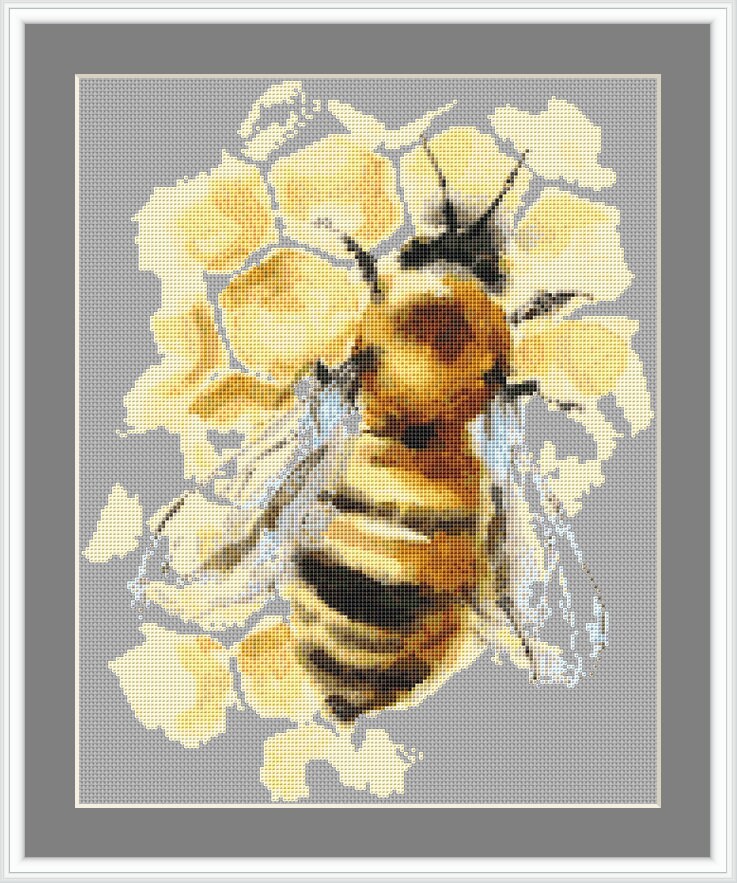 Bee on watercolor Cross stitch pattern Cross stitch Etsy