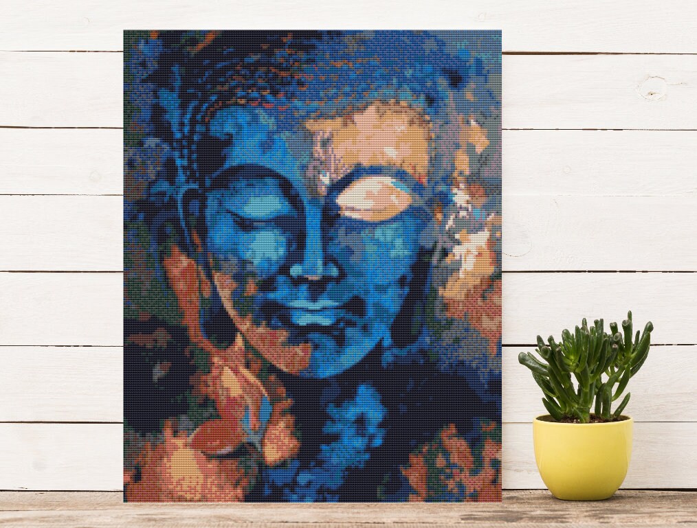 Buddha Watercolor Cross stitch pattern Cross stitch Counted cross stitch Cross stitch supply PDF cross stitch chart