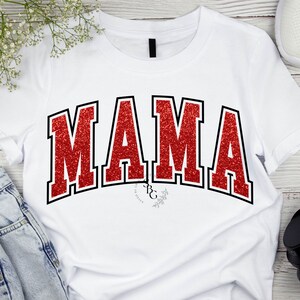 MAMA varsity png, Glitter png, Retro Mama shirt, Sublimation, Instant Download