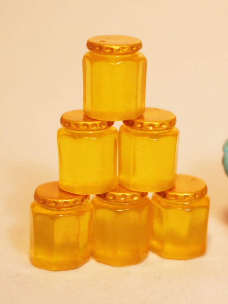 1 Resin Honey Jar Miniature Honey Jar Cabochon Dollhouse Etsy