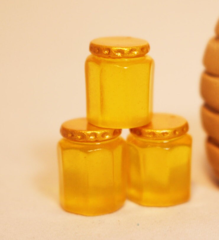 1 Resin Honey Jar Miniature Honey Jar Cabochon Dollhouse Etsy