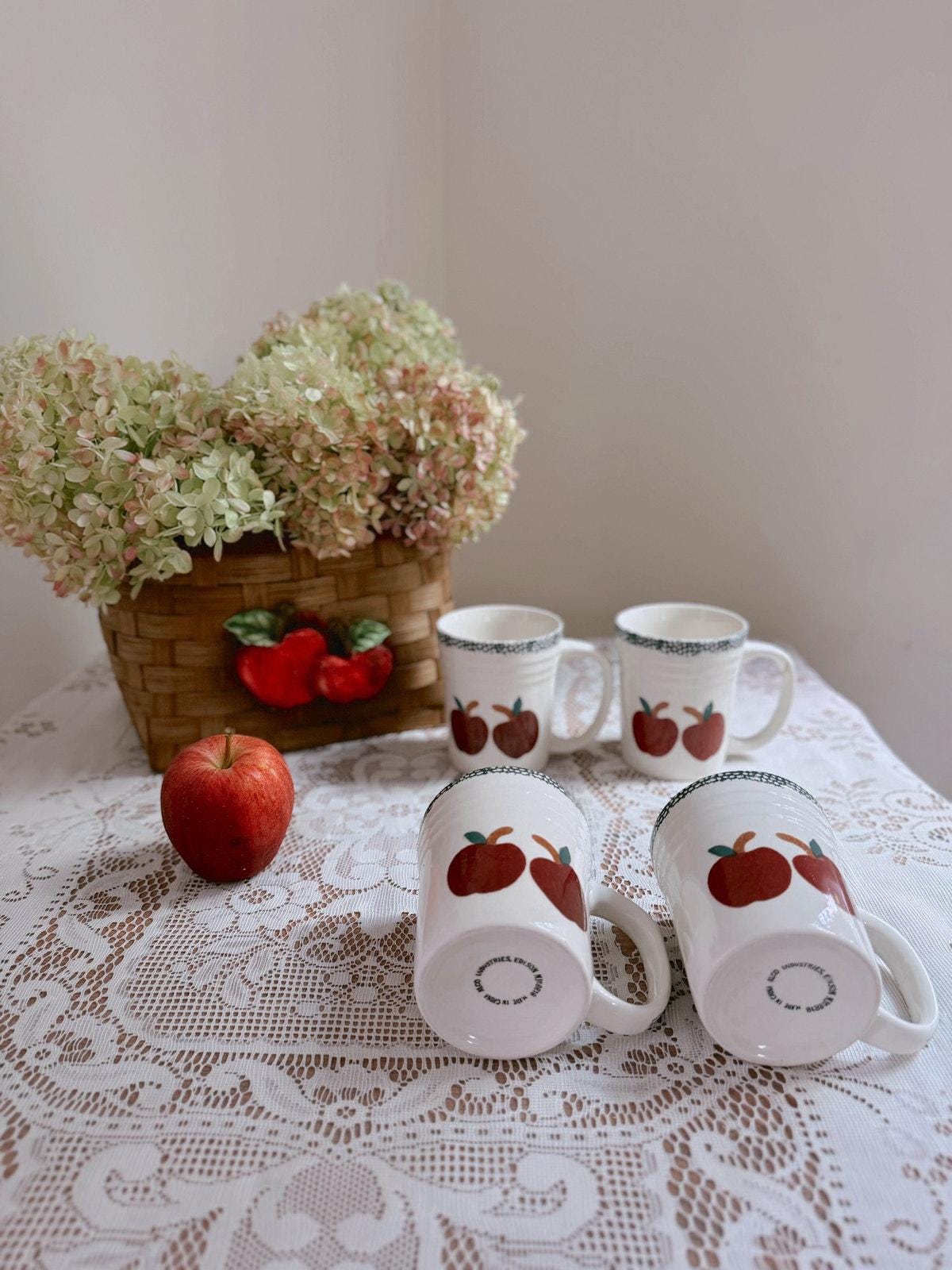 Vintage Country Apple Mug - Etsy Canada Vintage Country Apple Mug - Etsy Canada