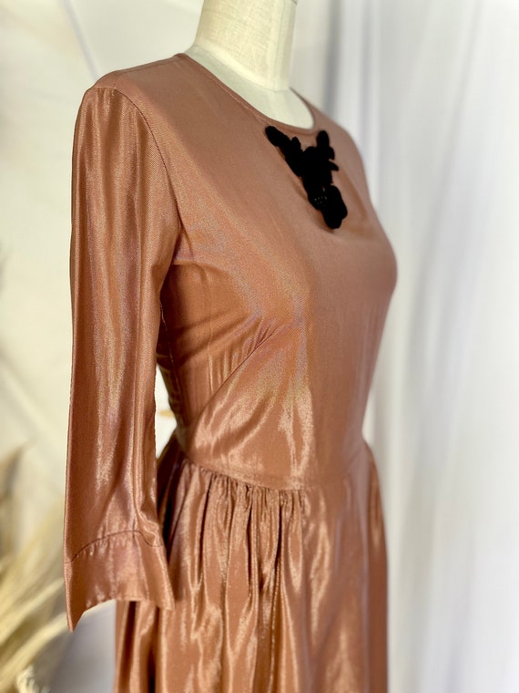 Vintage Sparkly Party Dress Light Brown Iridescen… - image 3