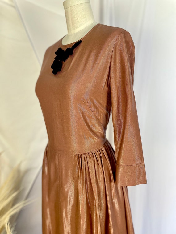 Vintage Sparkly Party Dress Light Brown Iridescen… - image 5