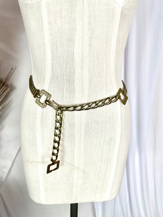 Vintage Metal Belt Adjustable Gold 90’s Chain Belt