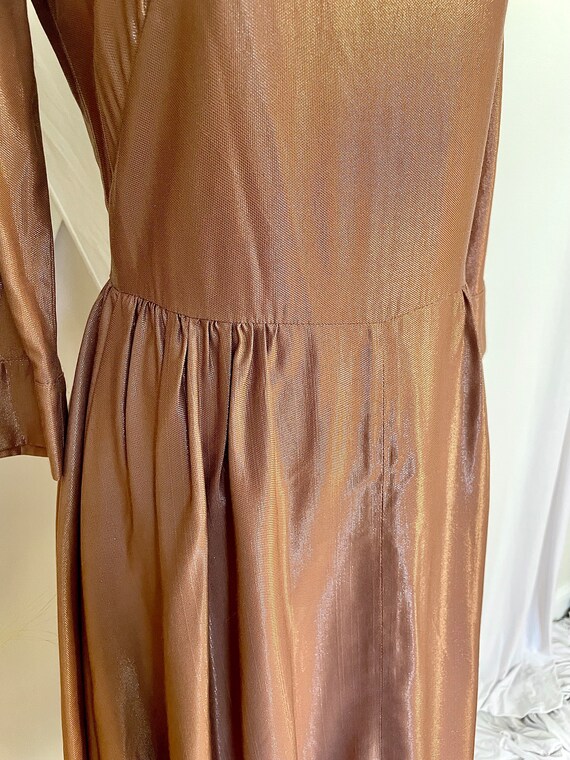 Vintage Sparkly Party Dress Light Brown Iridescen… - image 10