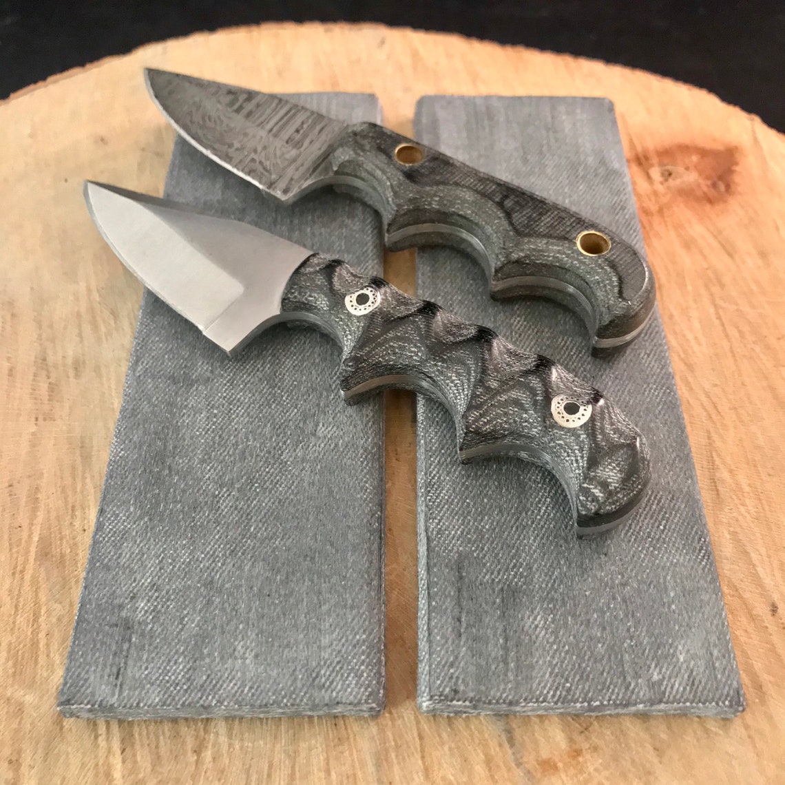 Premium Solid Black Denim Micarta Knife Scales 5 1/2x Etsy