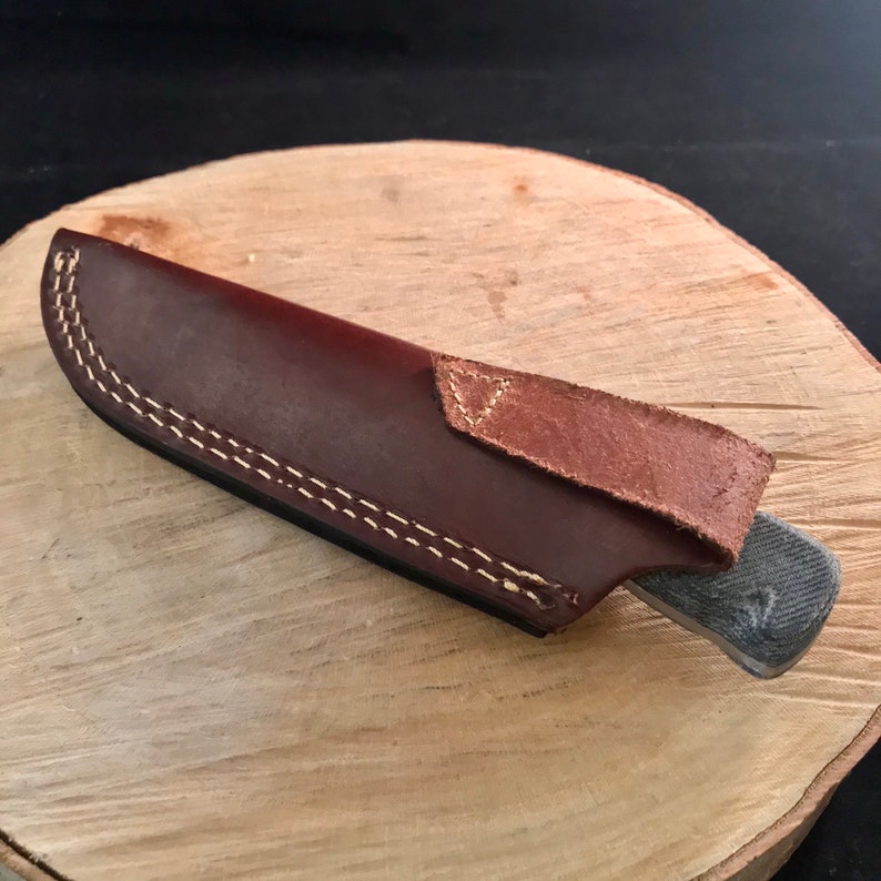 Premium Leather Knife Sheath Fold Over Belt Loop for Fixed Etsy