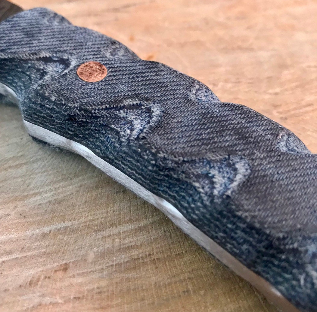 Premium Solid Indigo Blue Jean Denim Micarta Knife Scales 5 Etsy