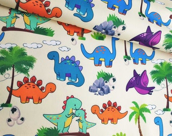 PUL Waterproof Fabric, Dinosaur Print