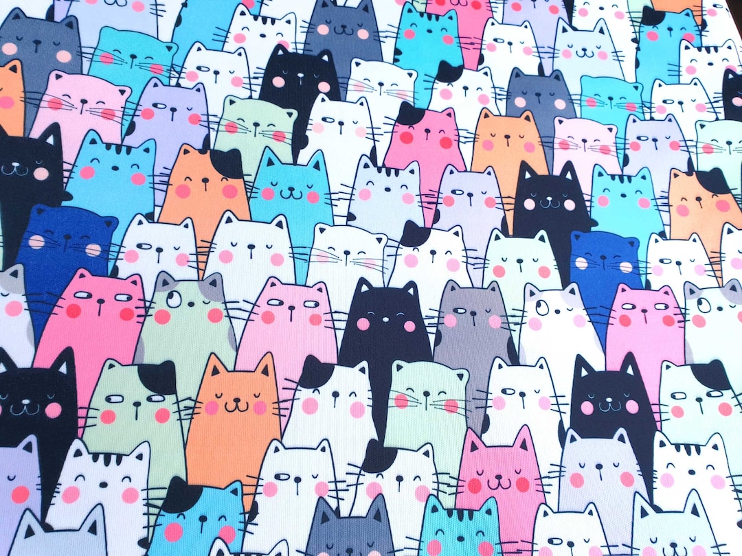 PUL Waterproof Fabric, Comical Cats - Etsy