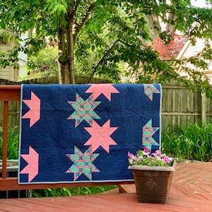 Stars Aligned - PDF quilt pattern, throw quilt, modern quilt, modern, baby quilt, beginner quilt, quick quilt, Christmas, star quilt