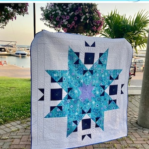 Pop Star - star quilt, PDF quilt pattern, modern quilt, baby quilt, throw, beginner, quick quilt, simple quilt, original design