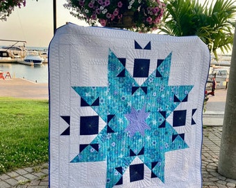 Pop Star - star quilt, PDF quilt pattern, modern quilt, baby quilt, throw, beginner, quick quilt, simple quilt, original design